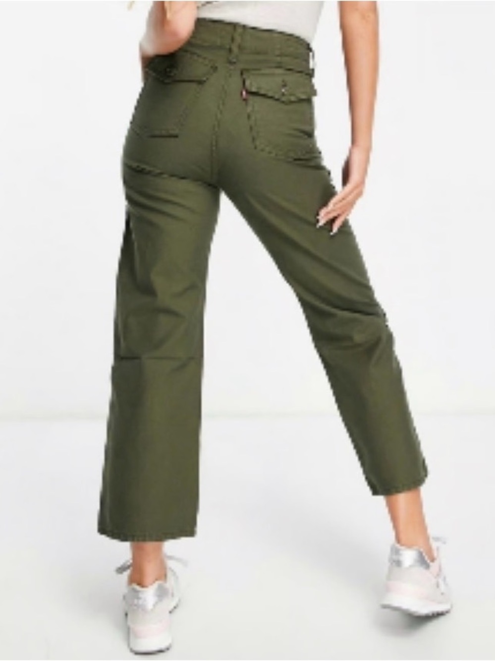 Levi's Ribcage Straight-Leg Pants in Olive Size 30